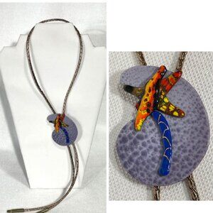 Handmade and signed Western bolo tie.